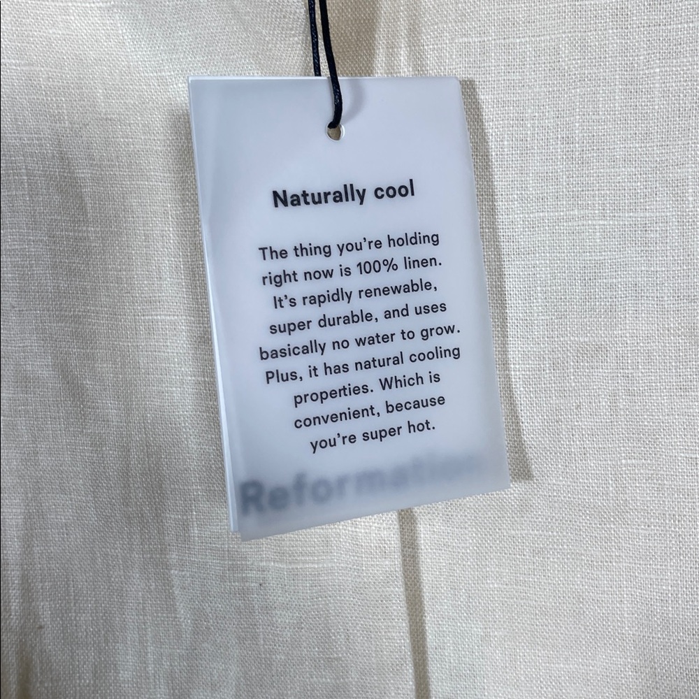 REFORMATION WOMENS ASHTON 100% LINEN JACKET CREAM 6 NEW WITH TAGS - Picture 5 of 9